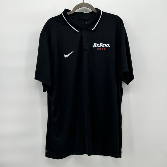 Nike Other - Nike Dri-FIT DePaul Blue Demons Polo Mens 2XL Black NCAA Collegiate Teamwear